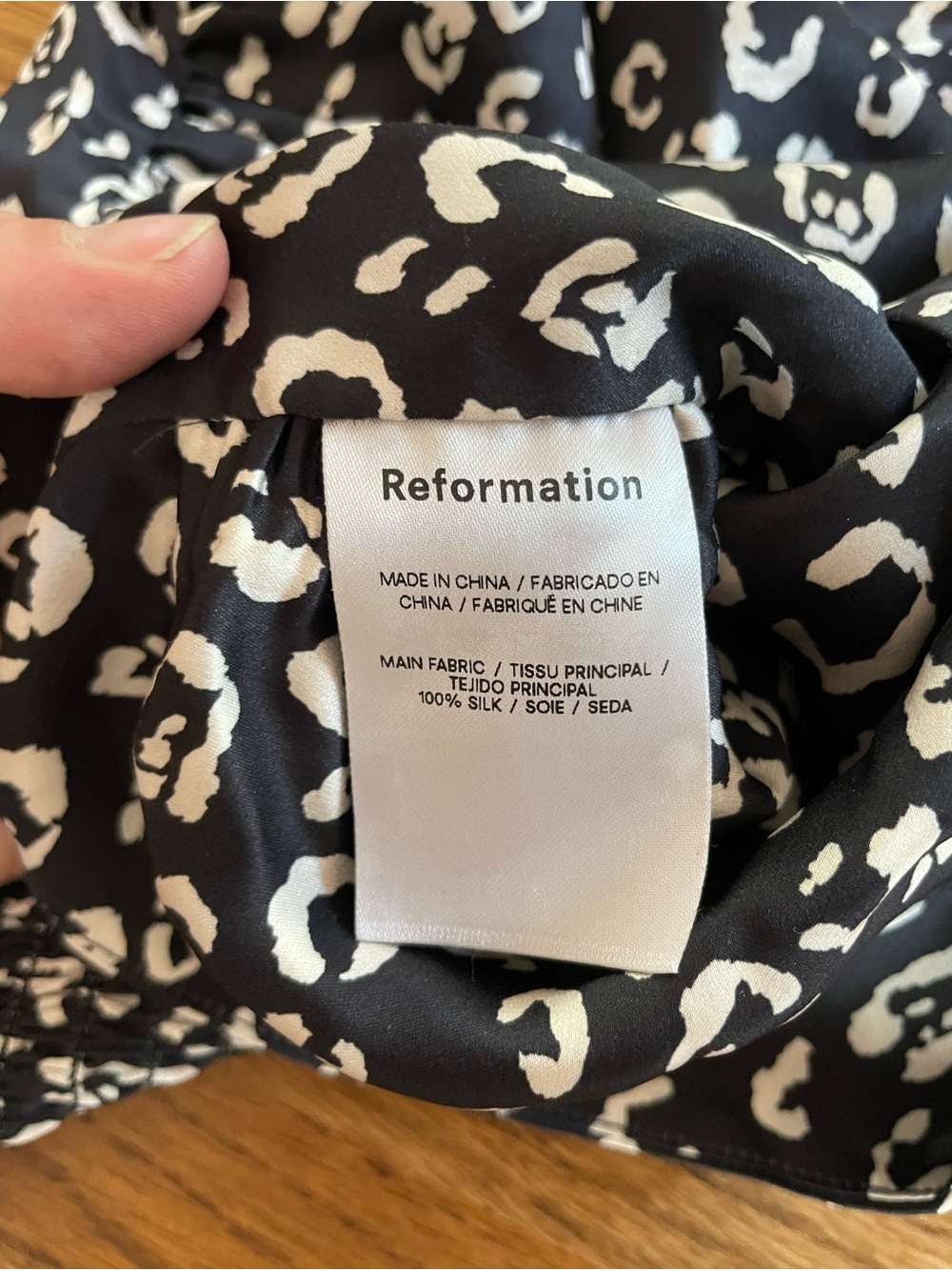 Reformation Lucrezia Black Leopard 100% Silk Tie Cami Crop Top Size 12 - Picture 7 of 10